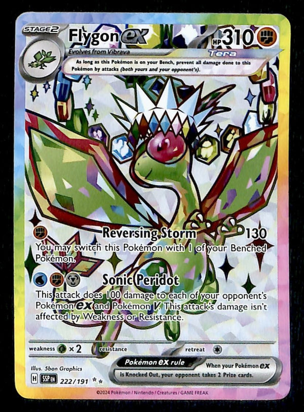Flygon ex Full Art Surging Sparks 222/191, NM Pokemon Card