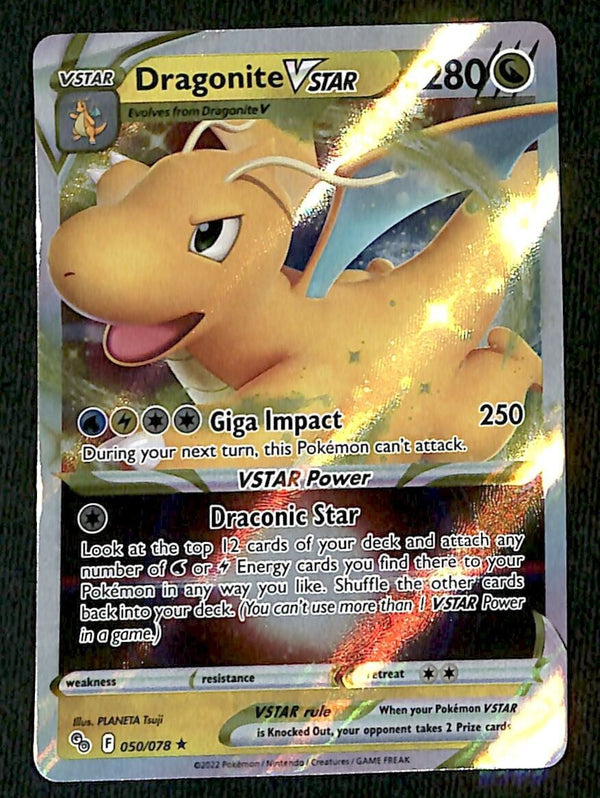 Dragonite Vstar Ultra Rare Pokemon GO 050/078, NM Pokemon Card Dragonite Vstar Ultra Rare Pokemon GO 050/078, NM Pokemon Card