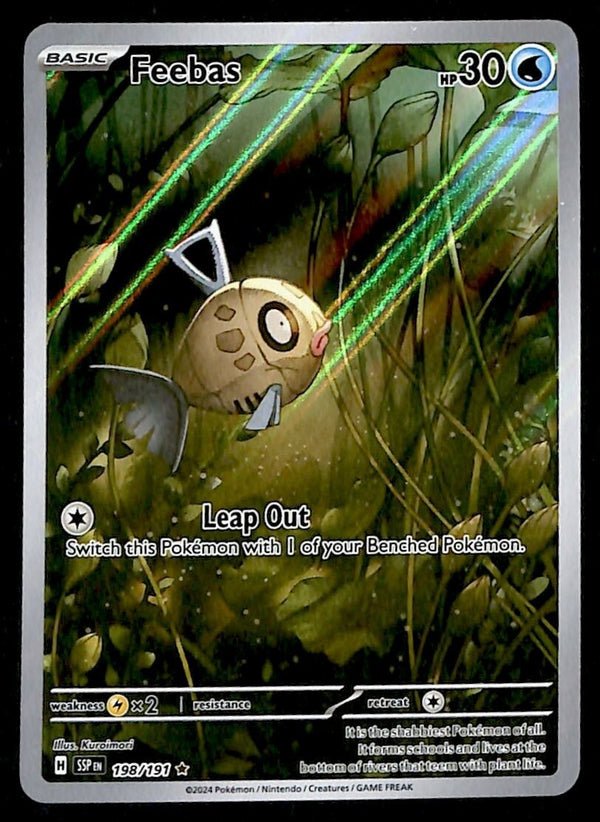 Feebas Illustration Rare Surging Sparks 198/191, NM Pokemon Card