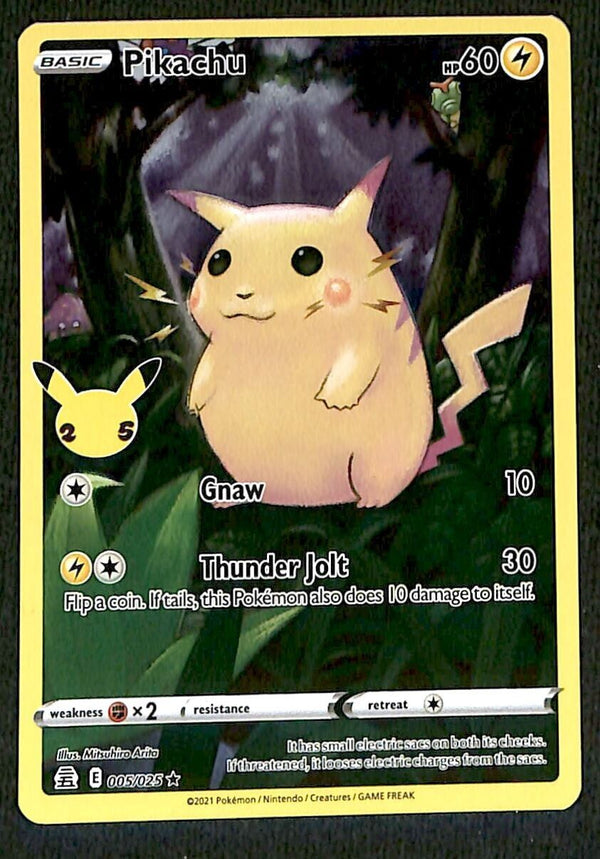 Pikachu Full Art 25th Anniversary Celebrations 005/025, NM Pokemon Card