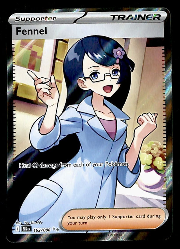 Fennel Full Art Trainer Black Bolt 162/086, NM Pokemon Card