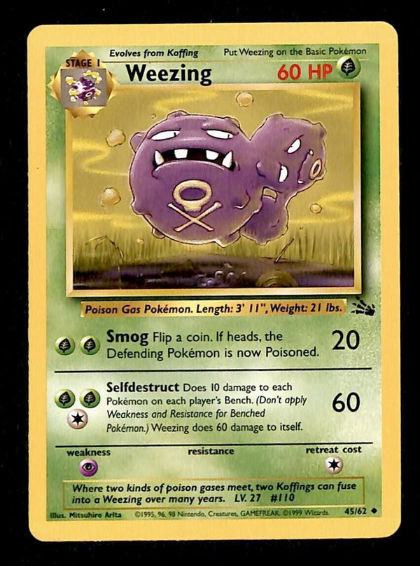 Weezing Fossil EX 45/62 Pokemon Card