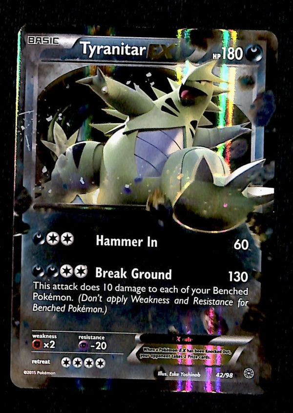 Tyranitar EX Ultra Rare Ancient Origins 42/98, NM Pokemon Card Tyranitar EX Ultra Rare Ancient Origins 42/98, NM Pokemon Card