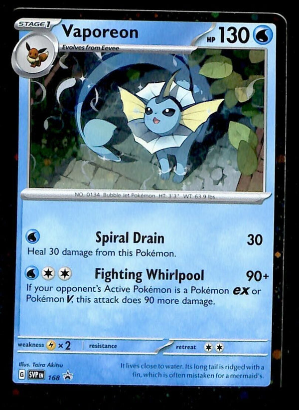 Vaporeon SVP 168 Promo, NM Pokemon Card