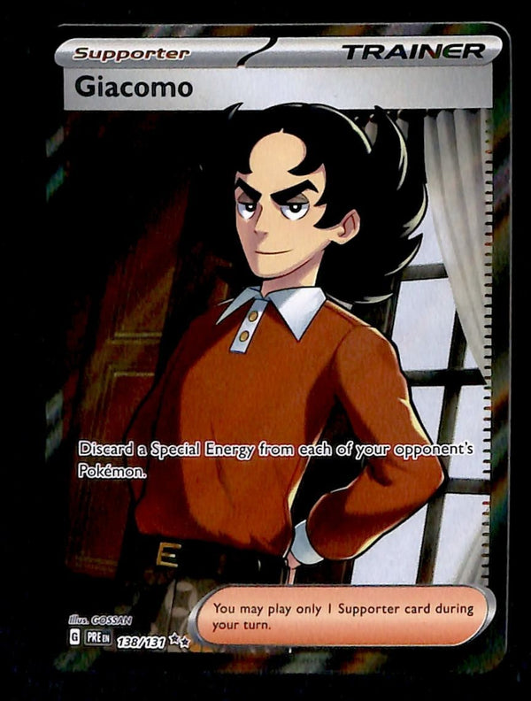 Giacomo Full Art Trainer Prismatic Evolutions 138/131, NM Pokemon Card