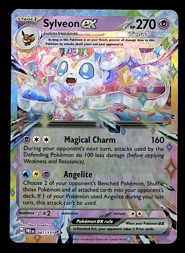 Sylveon ex Ultra Rare Prismatic Evoloutions 041/131, NM Pokemon Card Sylveon ex Ultra Rare Prismatic Evoloutions 041/131, NM Pokemon Card