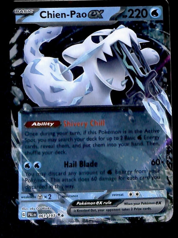 Chien-Pao ex Ulta Rare Paldea Evolved 061/193, NM Pokemon Card Chien-Pao ex Ulta Rare Paldea Evolved 061/193, NM Pokemon Card
