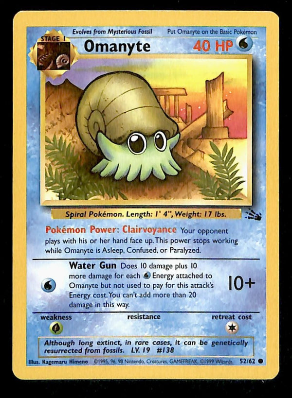 Omanyte Fossil LP, 52/62 Pokemon Card