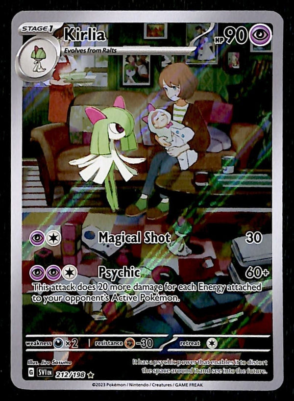 Kirlia Illustration Rare Scarlet & Violet Base 212/198, NM Pokemon Card