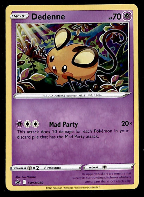 Dedenne Holo Black Star Promo SWSH080, NM Pokemon Card