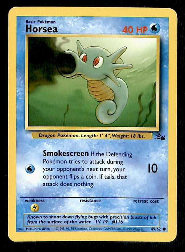 Horsea Fossil LP, 49/62 Pokemon Card