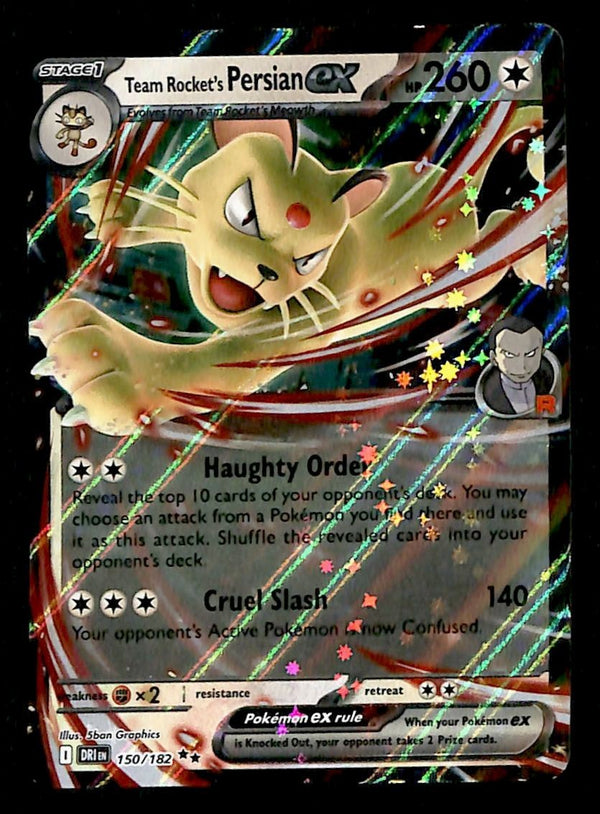 Team Rockets Persian ex Ultra Rare Destined Rivals NM, 150/182 Pokemon Card