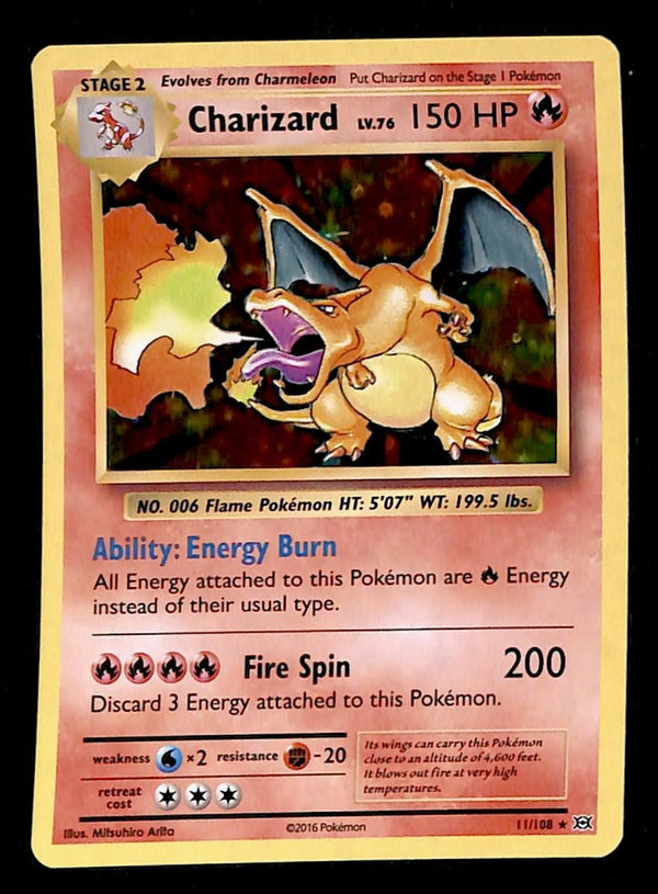 Charizard Holo Evolutions 11/108, EX Pokemon Card