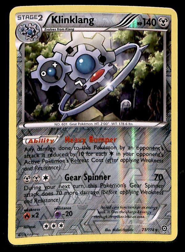 Klinklang Reverse Holo Steam Siege 73/114, NM Pokemon Card