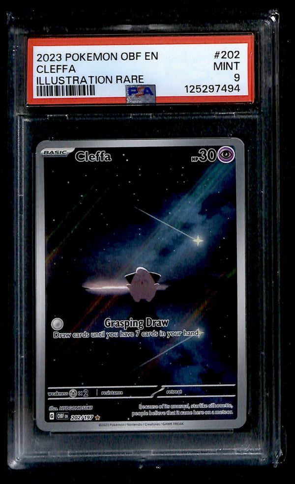 Cleffa Illustration Rare Obsidian Flames 202/197, PSA 9 Pokemon Card