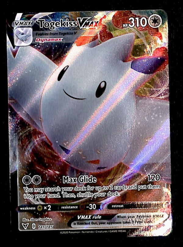 Togekiss Vmax Full Art Ultra Rare Vivid Voltage 141/185, NM Pokemon Ca Togekiss Vmax Full Art Ultra Rare Vivid Voltage 141/185, NM Pokemon Ca