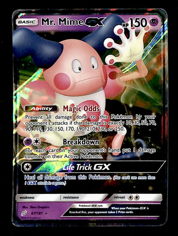 Mr Mime GX Ultra Rare Team Up 67/181, NM Pokemon Card