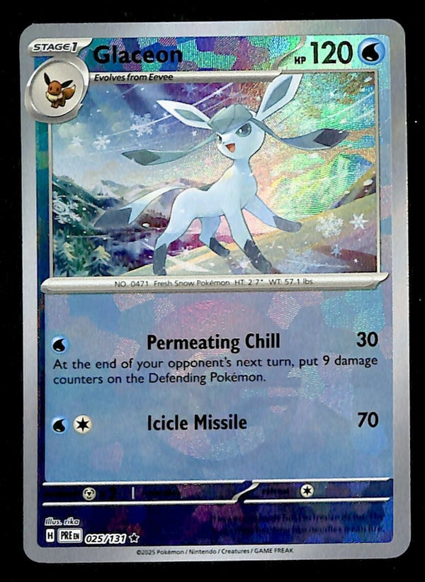 Glaceon Pokeball Ball Reverse Prismatic Evoloutions 025/131, NM Pokemon Card