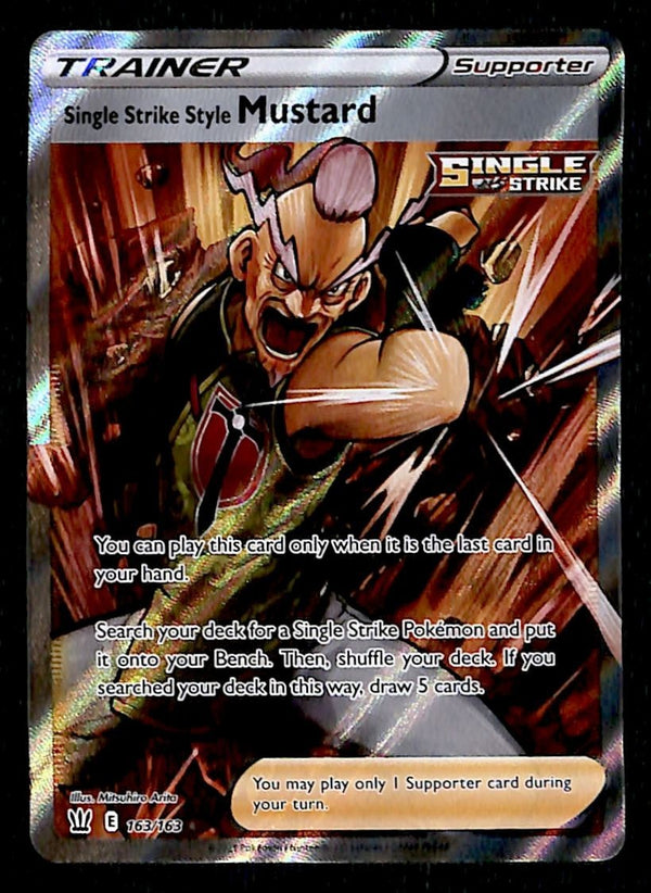 Single Strike Style Mustard 163/163 Battle Styles, NM Pokemon Card