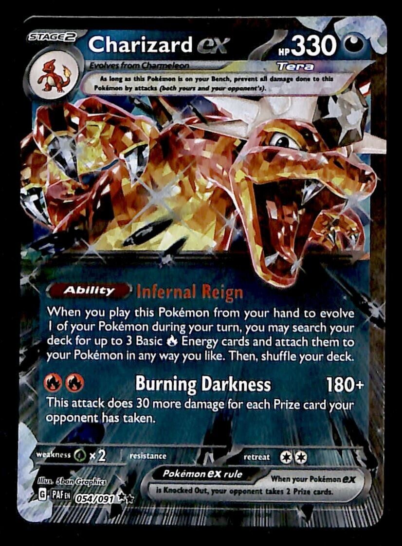 Charizard EX Ultra Rare Paldean Fates 054/091, NM Pokemon Card