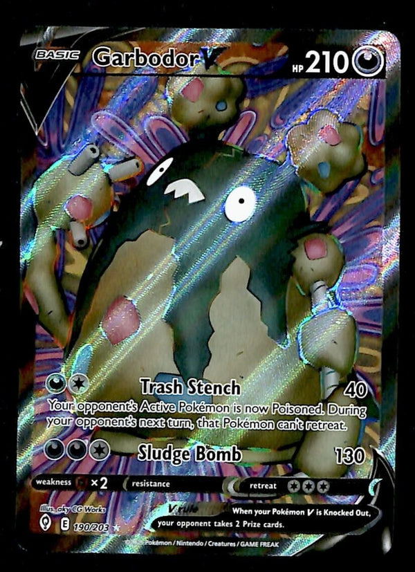 Garbodor V Full Art Evolving Skies 190/203, NM Pokemon Card Garbodor V Full Art Evolving Skies 190/203, NM Pokemon Card