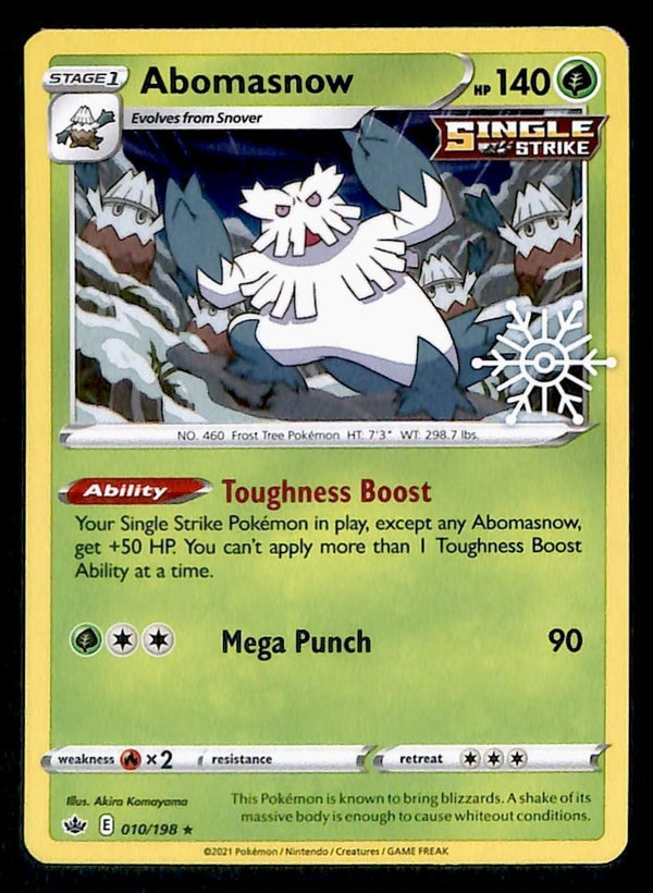 Abomnasnow Holo Snowflake Stamp Chilling Reign 010/198, NM Pokemon Card