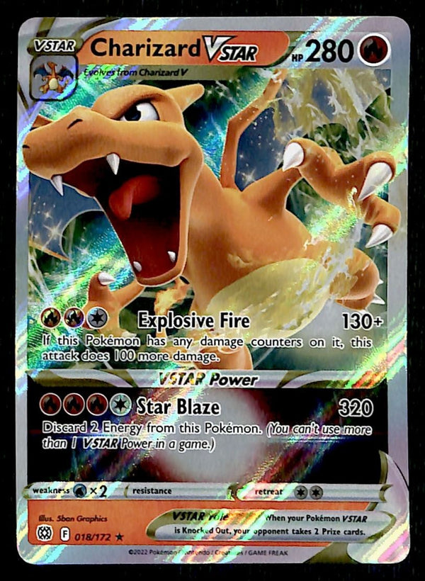 Charizard Vstar Brilliant Stars 018/172, NM Pokemon Card