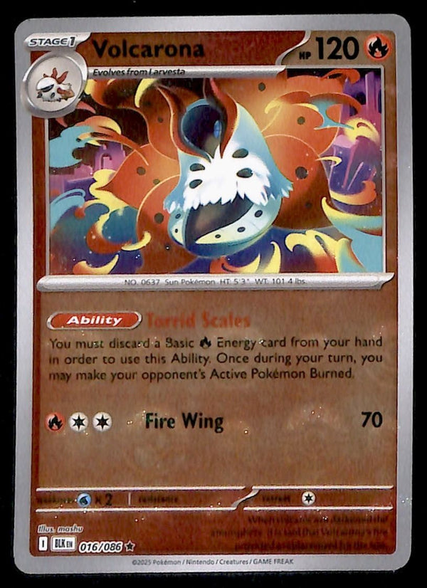 Volcarona Pokeball Black Bolt 016/086, NM Pokemon Card