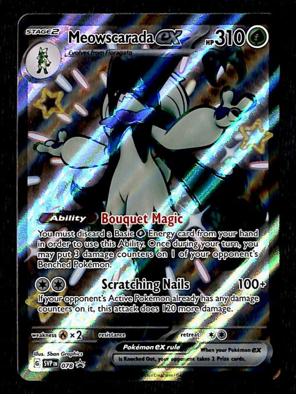 Shiny Meowscarada EX Holo Promo SVP 078, NM Pokemon Card