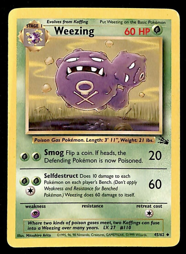 Weezing Fossil VG 45/62 Pokemon Card