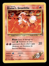 Blaine's Growlithe Gym Heroes VG, 62/132 Pokemon Card.