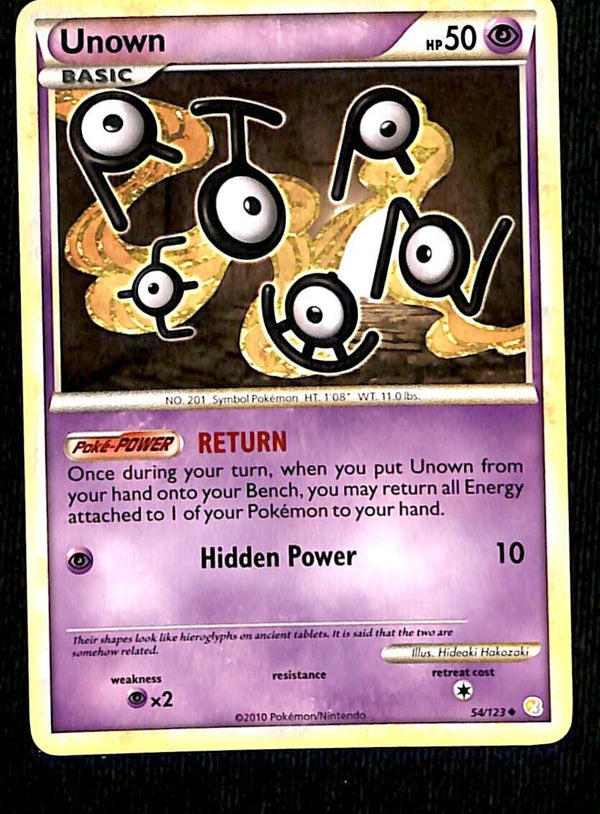 Unown Heartgold & Soulsilver NM, 54/123 Pokemon Card