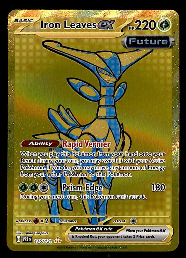 Iron Leaves ex Hyper Rare Prismatic Evoloutions 176/131, NM Pokemon Card