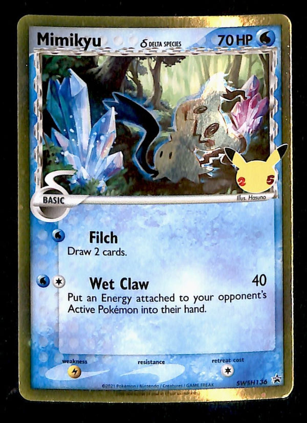 Mimikyu Promo SWSH136 Celebrations 25th Anniversary, NM Pokemon Card
