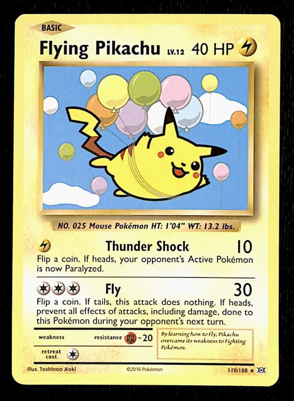 Flying Pikachu Secret Rare Evolutions 110/108, NM Pokemon Card