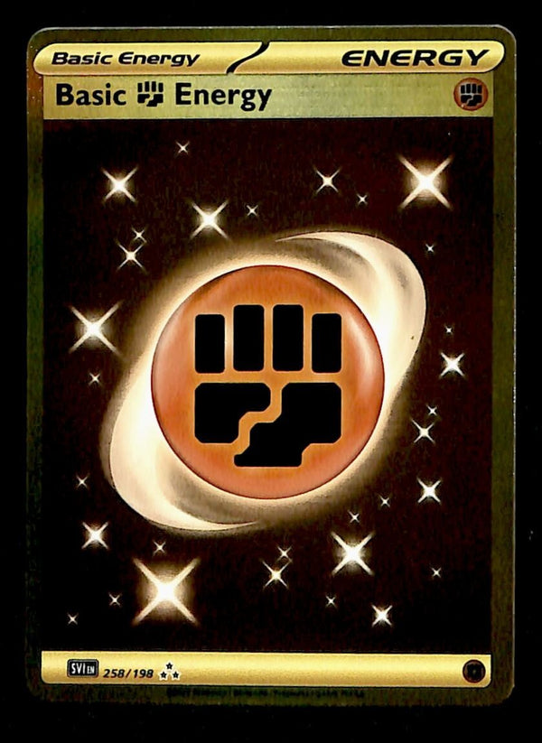 Fighting Energy Gold Card Scarlet & Violet Base 258/198, NM Pokemon Card