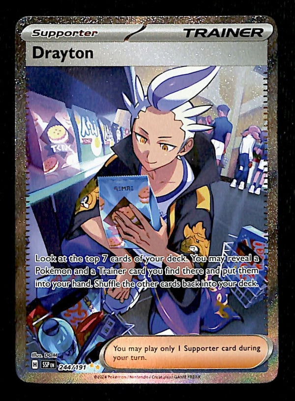 Drayton Full Art Trainer Surging Sparks 244/191, NM Pokemon Card