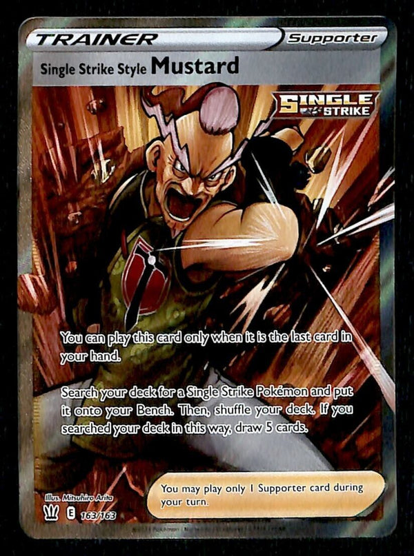 Mustard Full Art Trainer Battle Styles 163/163, NM Pokemon Card Mustard Full Art Trainer Battle Styles 163/163, NM Pokemon Card