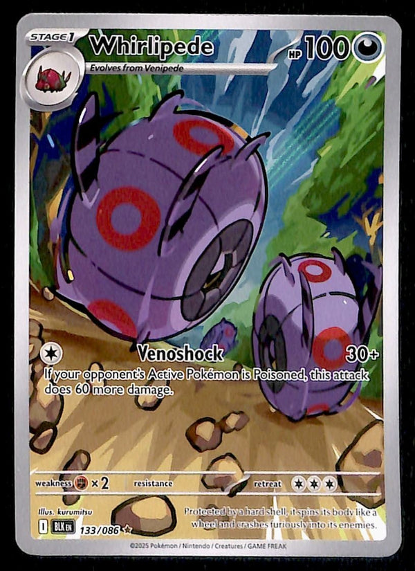 Whirlipede Illustration Rare Black Bolt 133/086, NM Pokemon Card