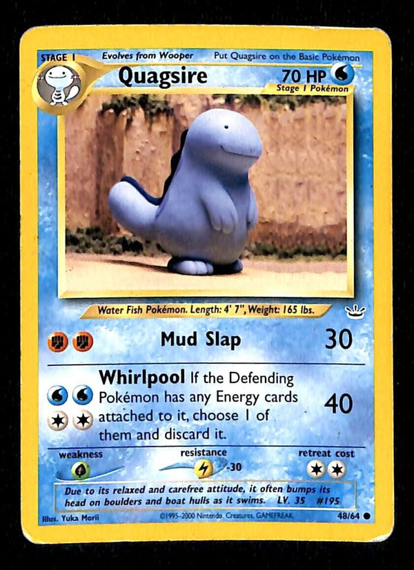 Quagsire Neo Revelations VG, 48/64 Pokemon Card
