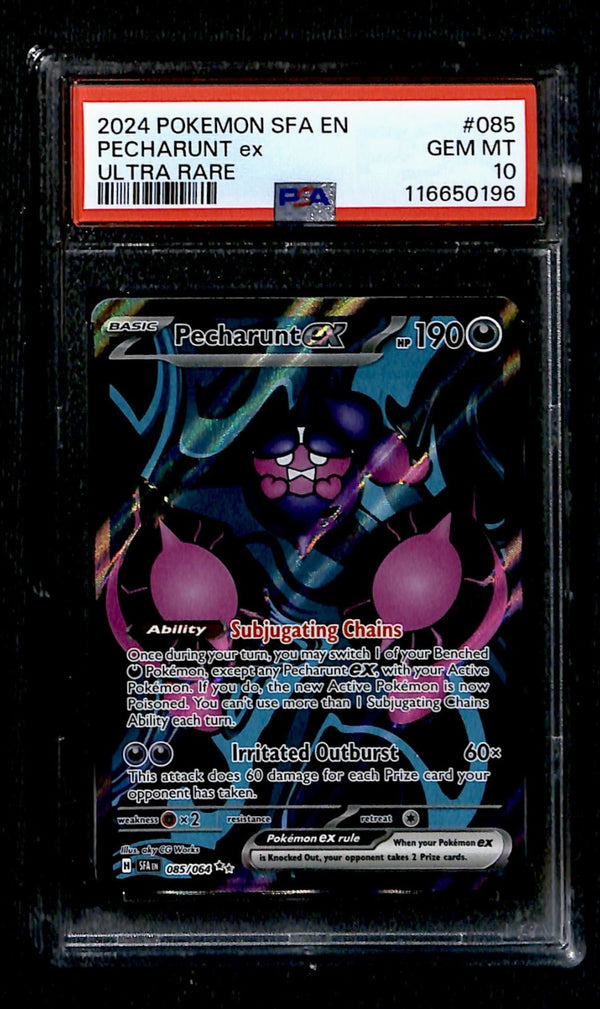 Pecharunt ex Full Art Shrouded Fable 085/064, PSA 10 Pokemon Card