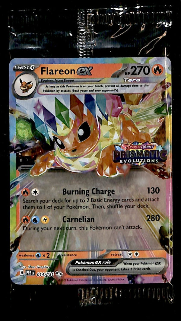 Flareon ex Stamp Promo Prismatic Evoloutions 014/131, Sealed Pokemon Card