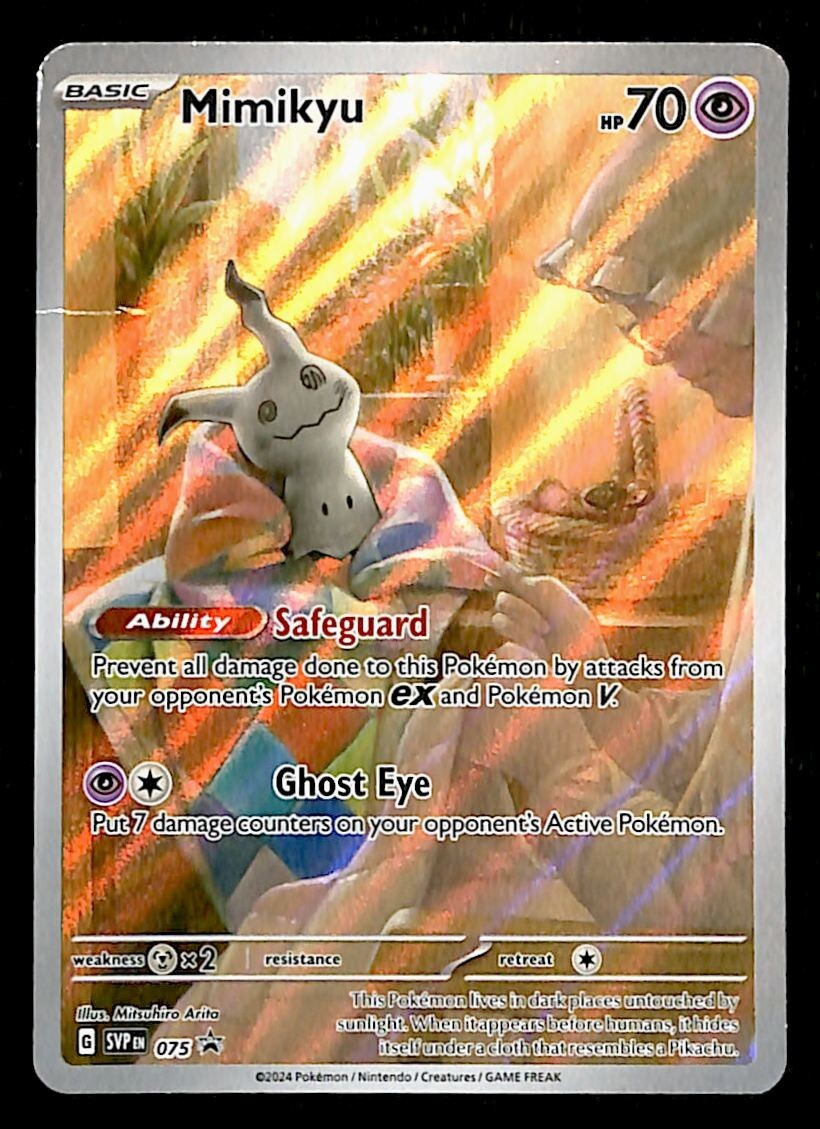 Mimikyu Card Value Mimikyu Pokmon TCG Illustration Rare Black Star Promo, Holo, Sealed 25th Anniversary Promo Sealed Collectible Card Game Boxes Mimikyu Card Value Mimikyu Pokmon TCG Illustration Rare Black Star Promo, Holo, Sealed 25th Anniversary Promo Sealed Collectible Card Game Boxes