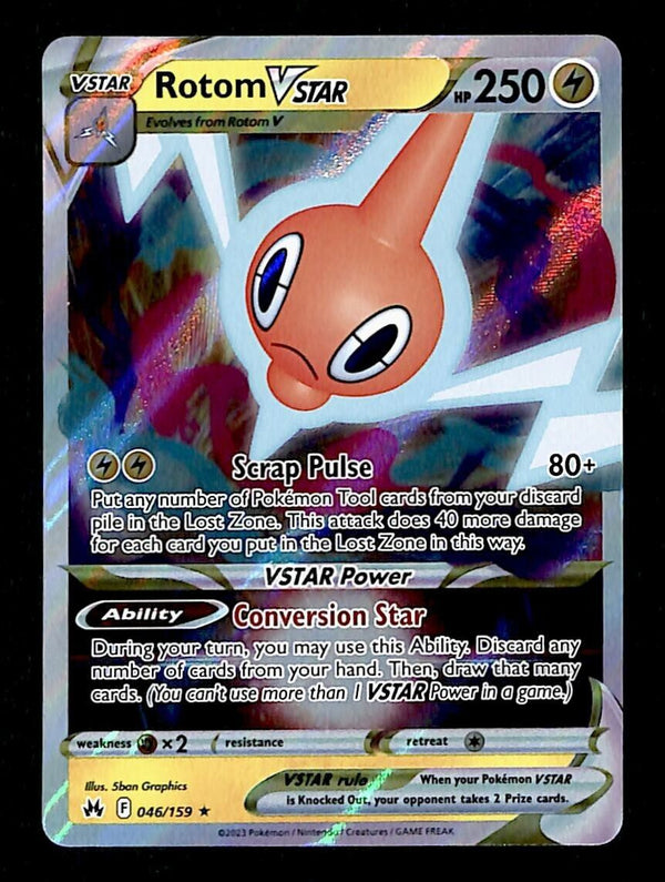 Rotom Vstar Ultra Rare Crown Zenith 046/159, NM Pokemon Card