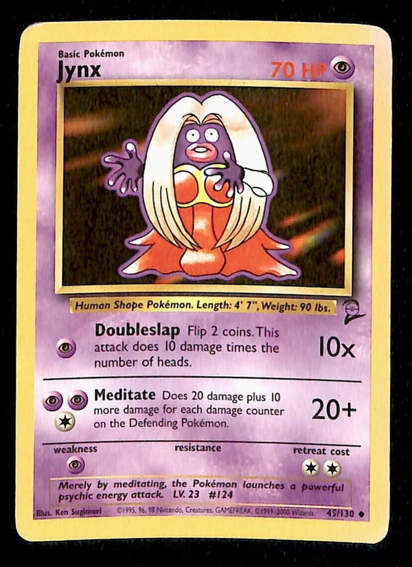 Jynx Base Set 2 VG, 45/130 Pokemon Card