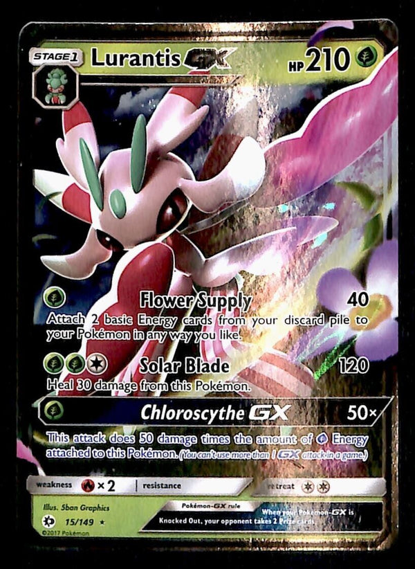 Lurantis GX Ultra Rare Sun & Moon 15/149, NM Pokemon Card