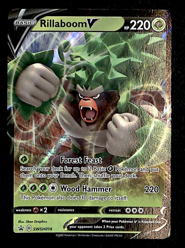 Rillaboom V Black Star Promo SWSH014, NM Pokemon Card
