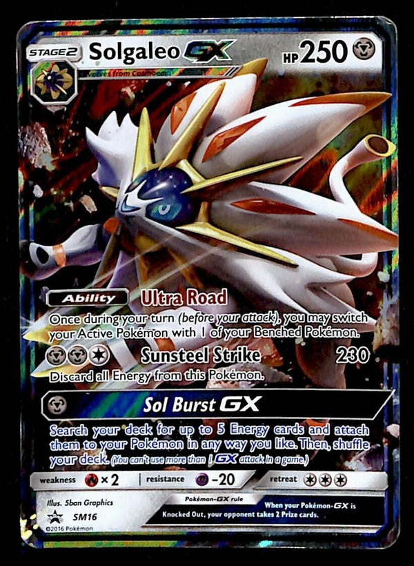 Solgaleo GX Black Star Promo SM16, VG Pokemon Card