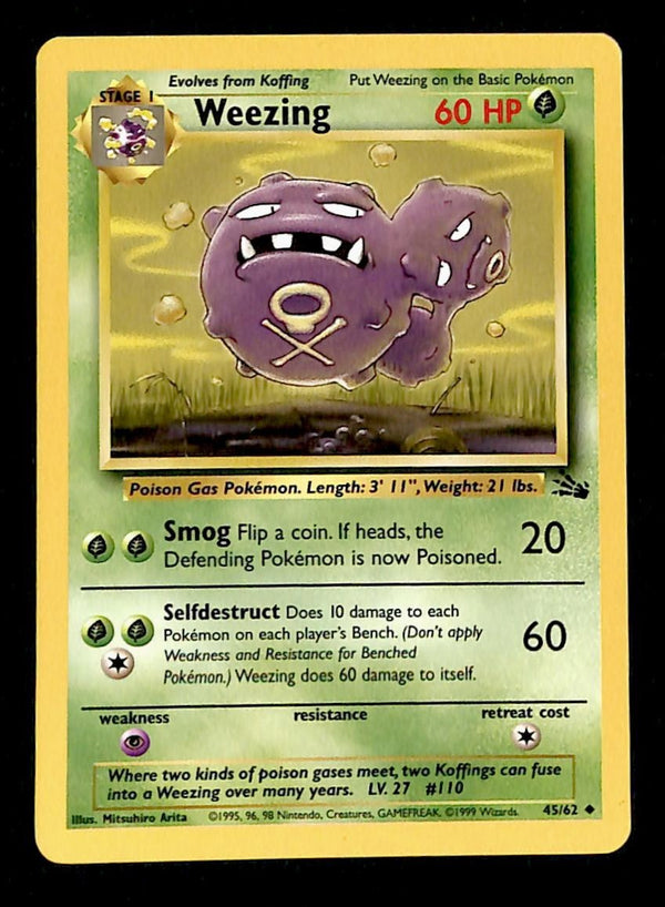 Weezing Fossil NM, 45/62 Pokemon Card