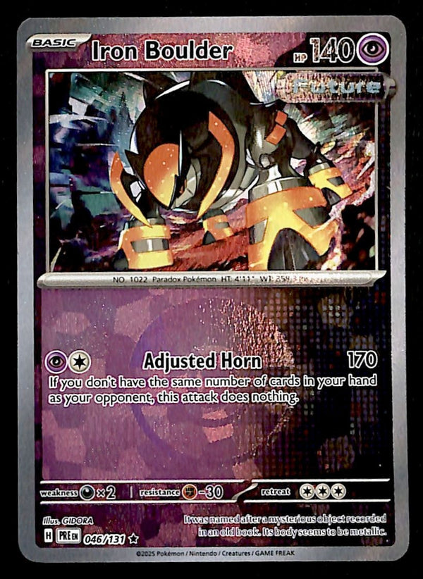 Iron Boulder Pokemon Prismatic Evoloutions 046/131, NM Pokemon Card